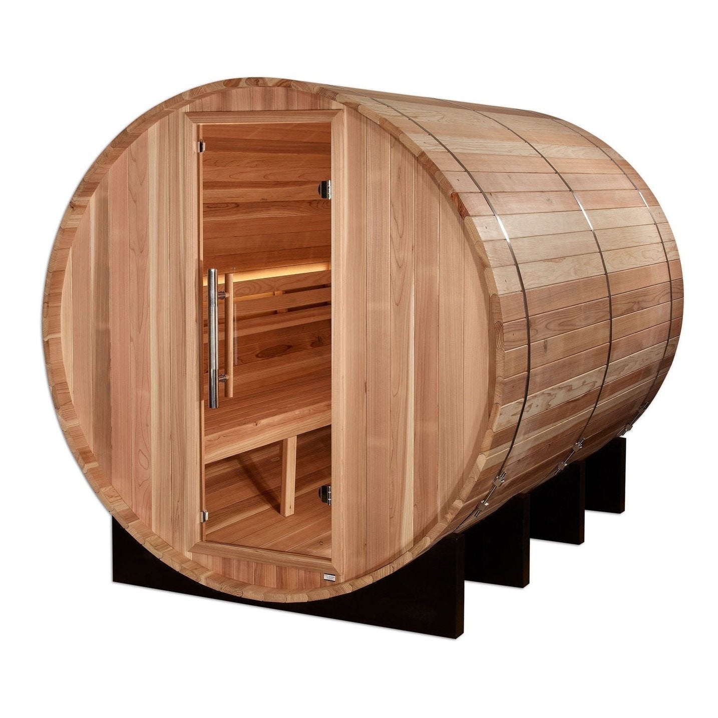 Golden Designs "Klosters" 6 Person Barrel Traditional Sauna - Pacific Cedar - GDI-B006-01 - ShopHubDepot