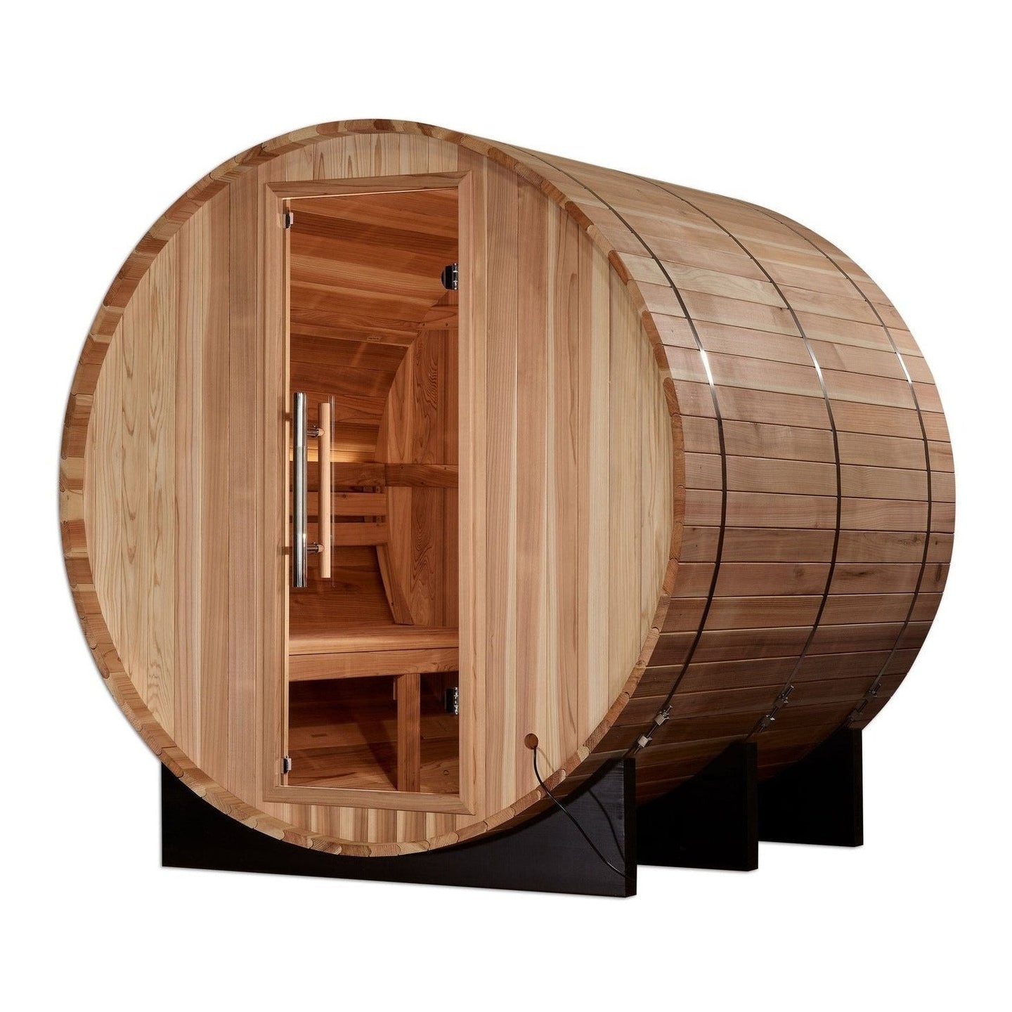 Golden Designs "Arosa" 4 Person Barrel Traditional Sauna - Pacific Cedar - GDI-B004-01 - ShopHubDepot