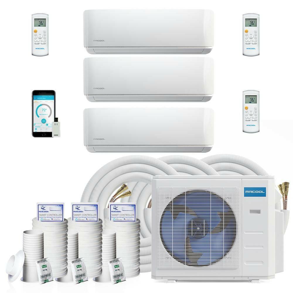 MRCOOL DIY Mini Split - 36,000 BTU 3 Zone Ductless Air Conditioner and Heat Pump with 25 ft. Install Kit, DIYM336HPW02C28 - ShopHubDepot