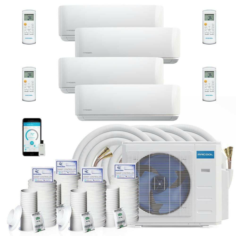 MRCOOL DIY Mini Split - 42,000 BTU 4 Zone Ductless Air Conditioner and Heat Pump with 25 ft. Install Kit, DIYM436HPW02C84 - ShopHubDepot