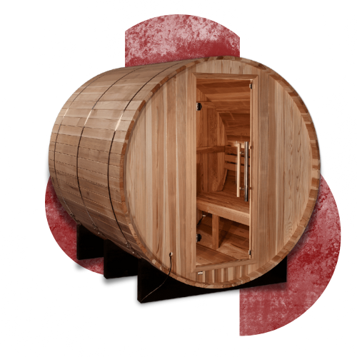 Barrel sauna kit with a rustic wood design, rounded shape for efficient heat circulation, and easy assembly for outdoor relaxation