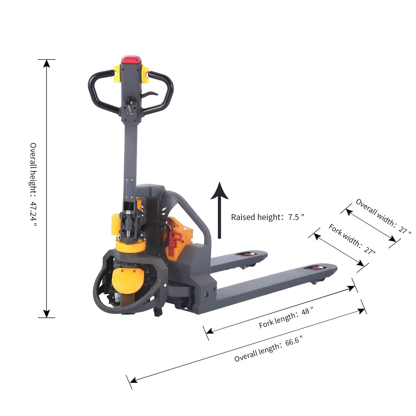 Apollolift  Lithium Battery 3300Lbs Full Electric Pallet Jack Electric Forklift 48" x27" - A-1018 - ShopHubDepot