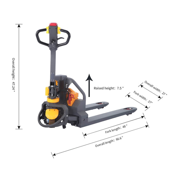 Apollolift  Lithium Battery 3300Lbs Full Electric Pallet Jack Electric Forklift 48" x27" - A-1018 - ShopHubDepot