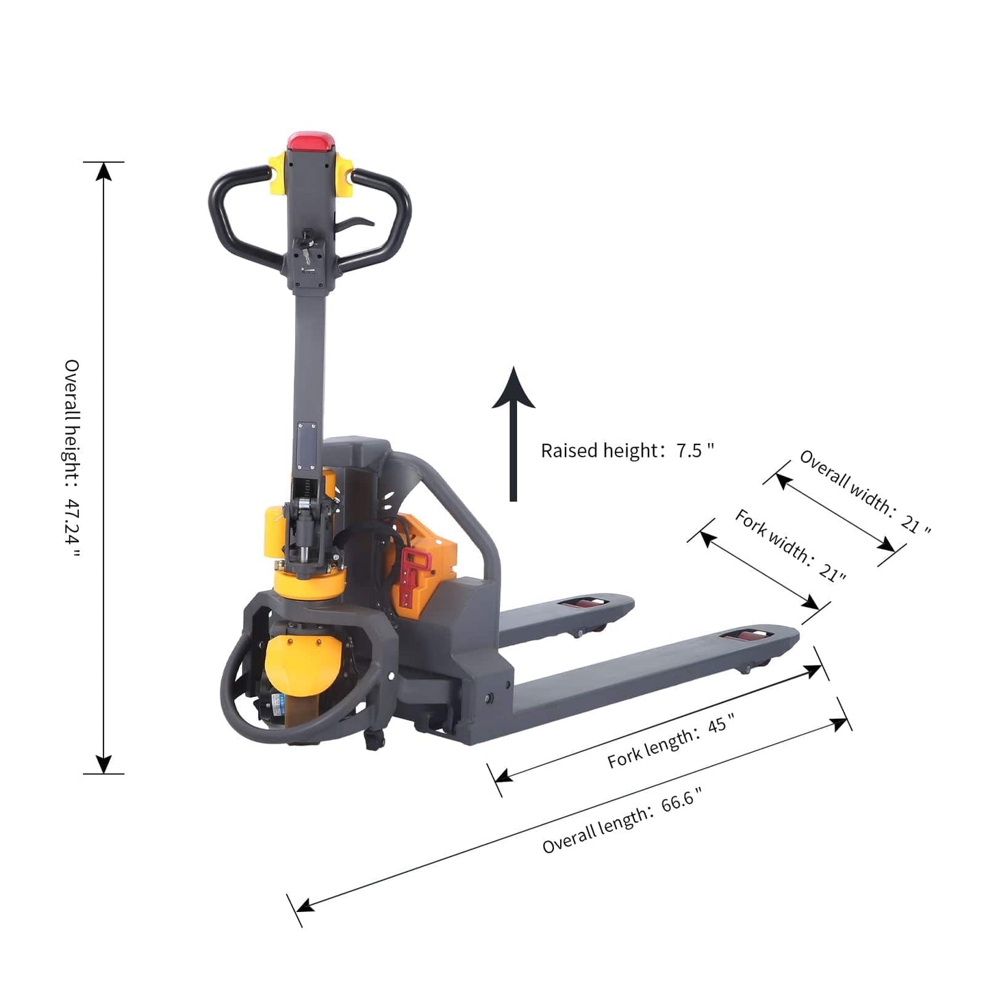 Apollolift Battery Powered Pallet Truck 3300Lbs Cap. 45" x21" - A-1019 - ShopHubDepot