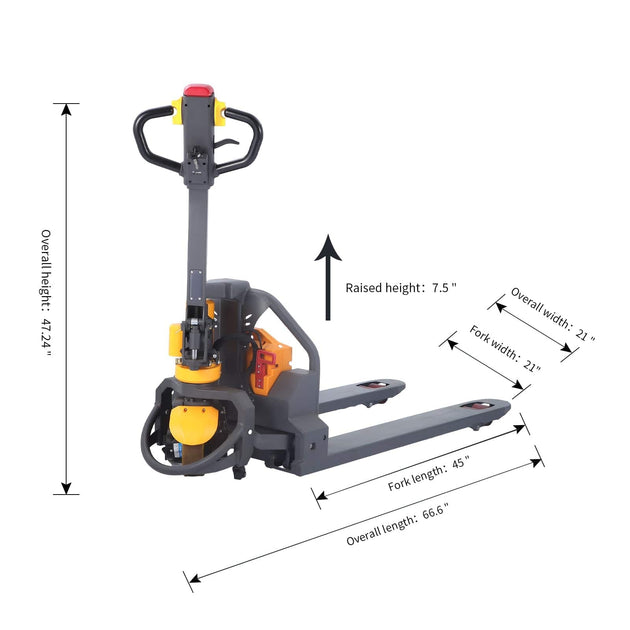 Apollolift Battery Powered Pallet Truck 3300Lbs Cap. 45" x21" - A-1019 - ShopHubDepot