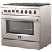 Forno 36″ Galiano Gas Burner / Electric Oven in Stainless Steel 6 Italian Burners, FFSGS6156-36