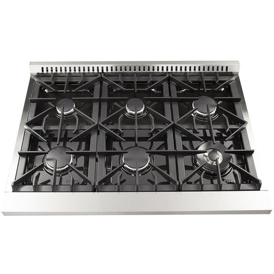 Forno 36″ Galiano Gas Burner / Electric Oven in Stainless Steel 6 Italian Burners, FFSGS6156-36 - ShopHubDepot