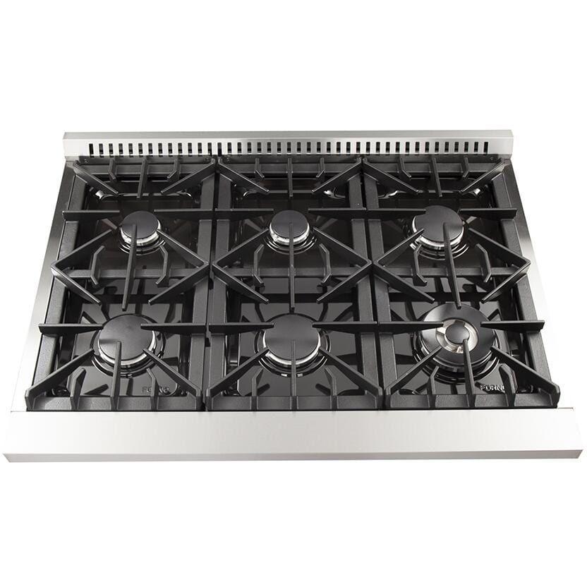 Forno Appliance Package - 36 Inch Dual Fuel Range, Wall Mount Range Hood, Refrigerator, Microwave Drawer, Dishwasher, AP-FFSGS6156-36-8 - ShopHubDepot