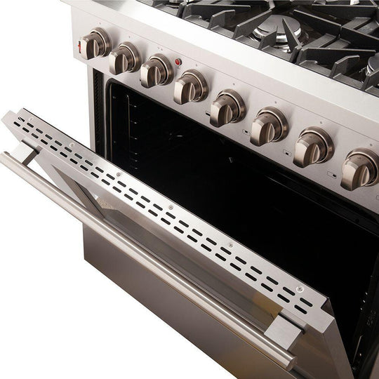 Forno 36″ Galiano Gas Burner / Electric Oven in Stainless Steel 6 Italian Burners, FFSGS6156-36 - ShopHubDepot