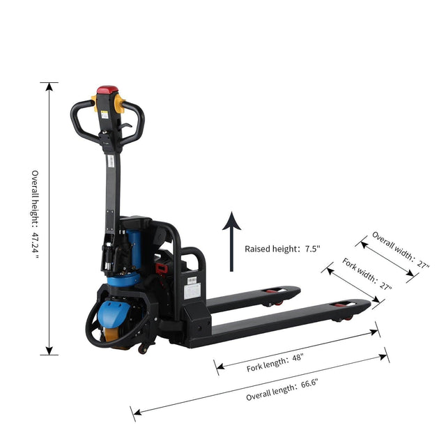 Apollolift  3300lbs Fully Electric Walkie Powered Pallet Jack with Lithium Battery Free Shipping - ShopHubDepot