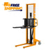 Apollolift Manual Pallet Stacker Adjustable Forks 1100lbs Cap. 63" Lift Height A-3002 - ShopHubDepot