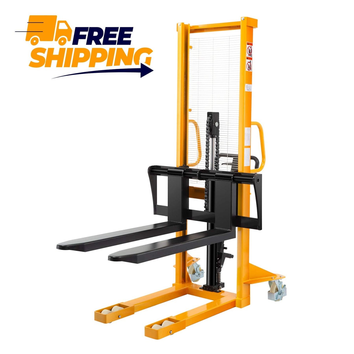 Apollolift Manual Hydraulic Stacker Pallet Stacker Adjustable Forks 2200lbs Cap. 63" Lift Height A-3003 - ShopHubDepot