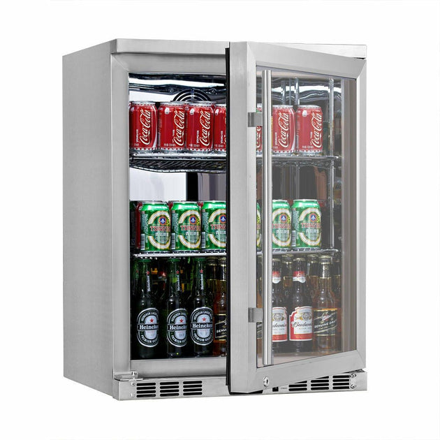 Kings Bottle 24 Inch Under Counter Beer Cooler Drinks Stainless Steel KBU55M - ShopHubDepot