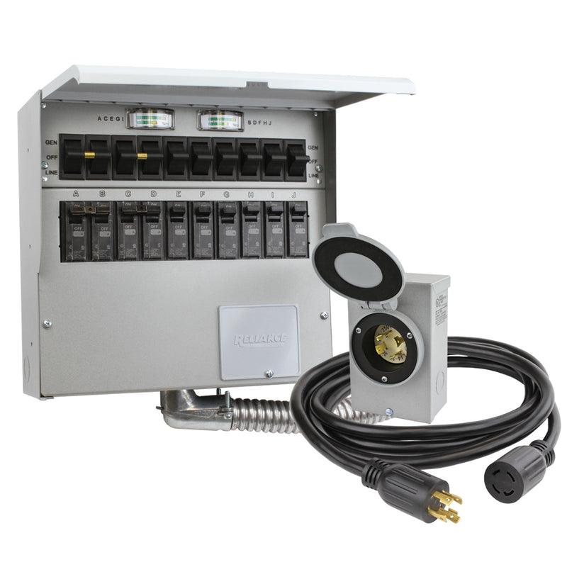 Reliance 310CDKN 30 Amp 10 Circuit Manual Transfer Switch Kit - ShopHubDepot