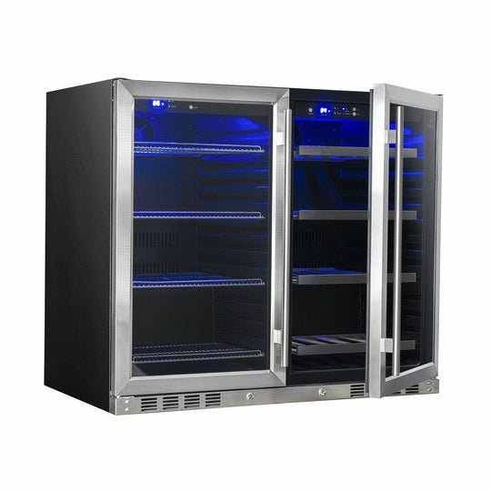 Kings Bottle 39'' Under Counter Wine And Beer Fridge Combo - KBU28LRX - ShopHubDepot