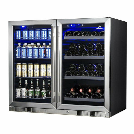 Kings Bottle 39'' Under Counter Wine And Beer Fridge Combo - KBU28LRX - ShopHubDepot