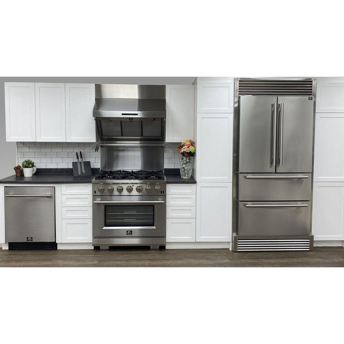 Forno 36 in. 19.3 cu.ft. French Door Refrigerator in Stainless Steel with Grill, FFRBI1820-40SG - ShopHubDepot