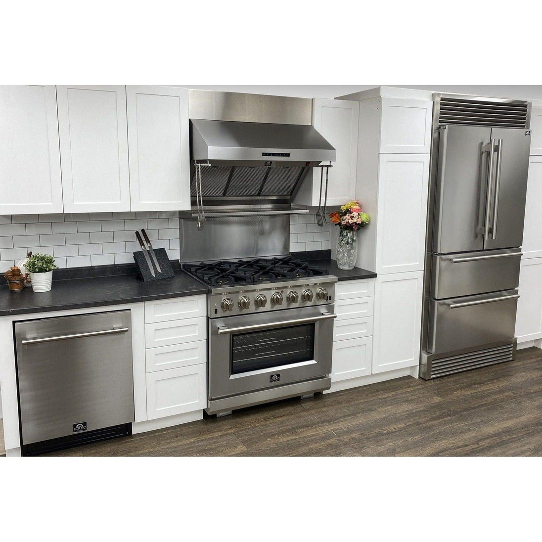 Forno 36 in. 19.3 cu.ft. French Door Refrigerator in Stainless Steel with Grill, FFRBI1820-40SG - ShopHubDepot