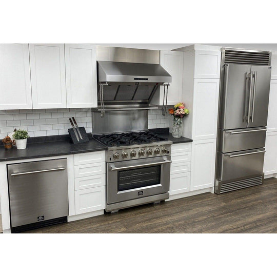 Forno 36 in. 19.3 cu.ft. French Door Refrigerator in Stainless Steel with Grill, FFRBI1820-40SG - ShopHubDepot