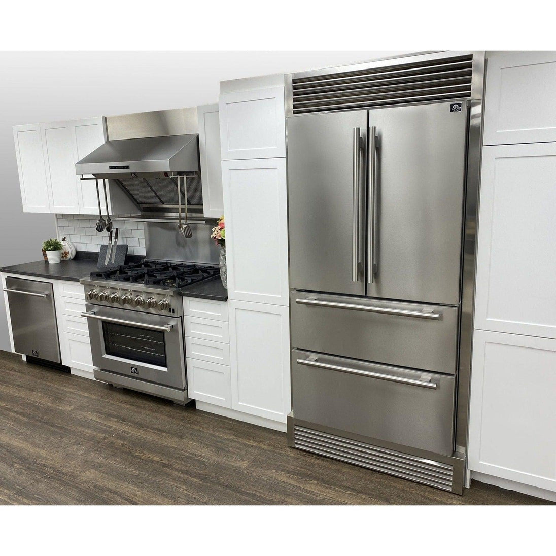 Forno 36 in. 19.3 cu.ft. French Door Refrigerator in Stainless Steel with Grill, FFRBI1820-40SG - ShopHubDepot