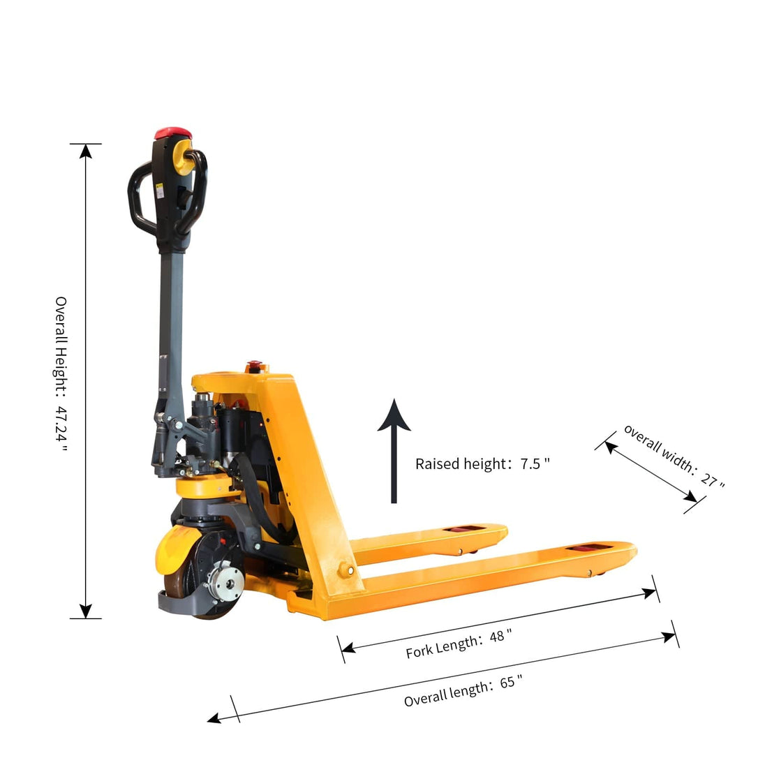 Apollolift  Lithium Full Electric Pallet Jack Lithium Power Pallet Jack 3300lbs Hydraulic Pallet Truck - ShopHubDepot