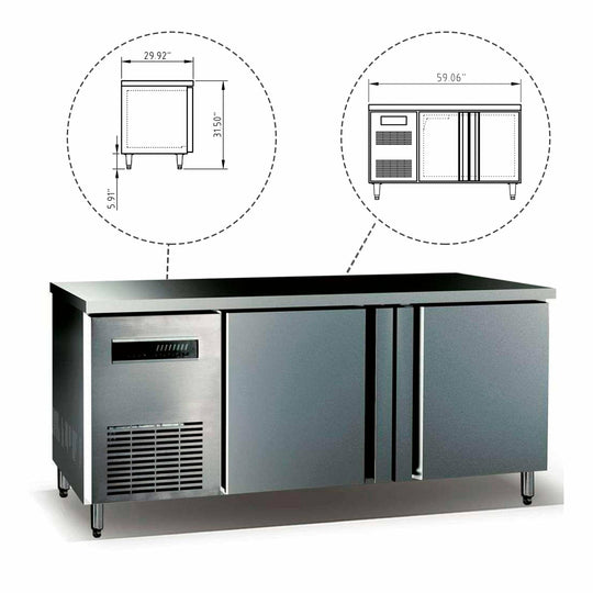 Kings Bottle 59" Two Stainless Steel Door Back Bar Cooler-On Sale - KBU380SD - ShopHubDepot