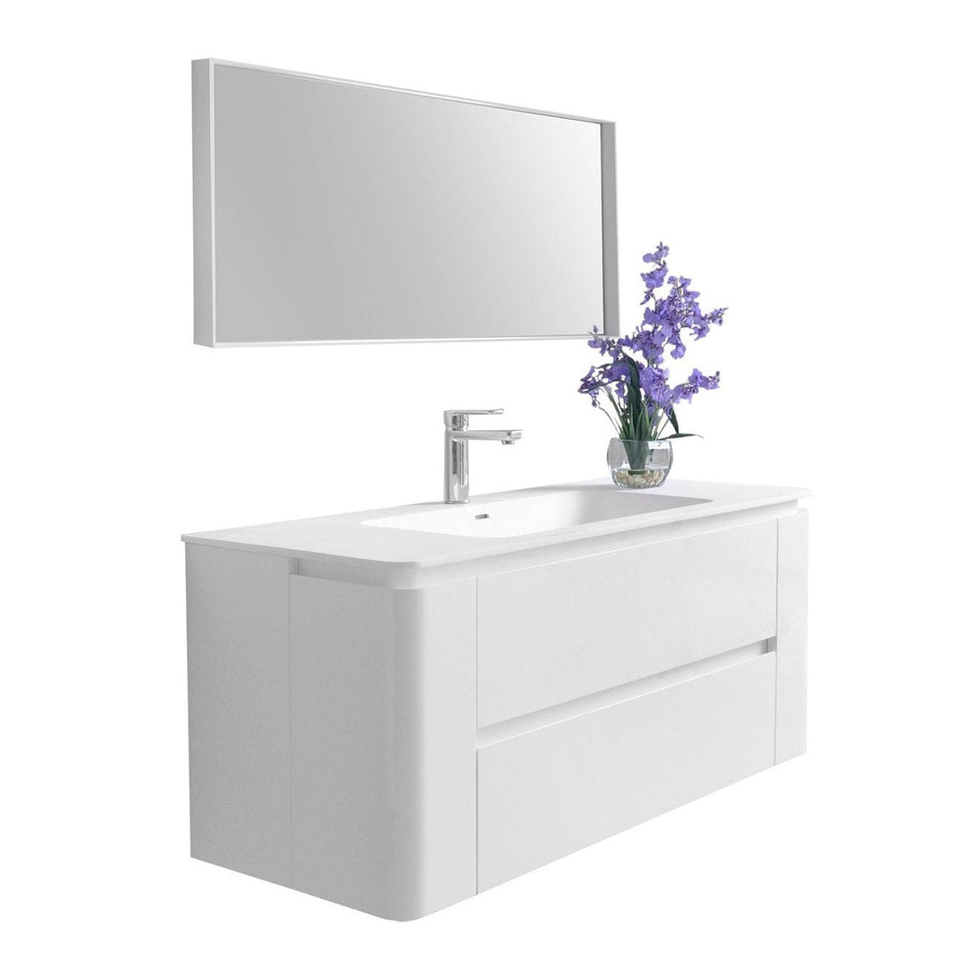 Ancerre Gwyneth Bathroom Vanity with Solid Surface Top Cabinet Set Collection - ShopHubDepot