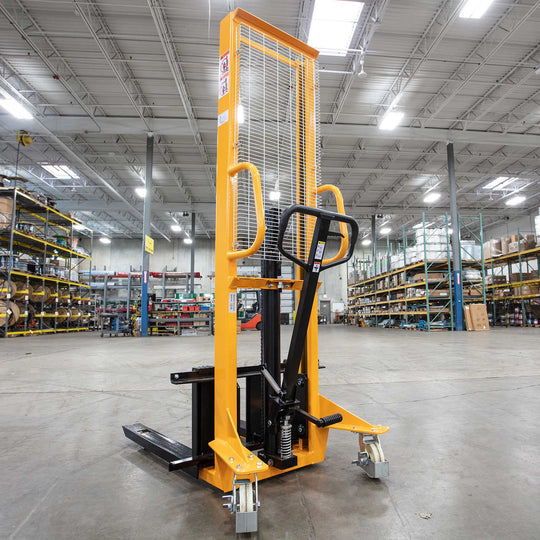 Apollolift Manual Pallet Stacker Adjustable Forks 1100lbs Cap. 63" Lift Height A-3002 - ShopHubDepot