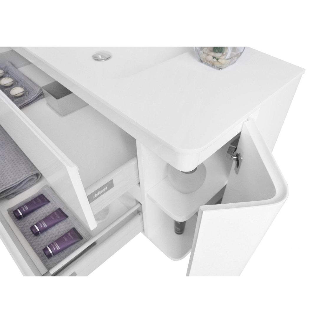 Ancerre Gwyneth Bathroom Vanity with Solid Surface Top Cabinet Set Collection - ShopHubDepot