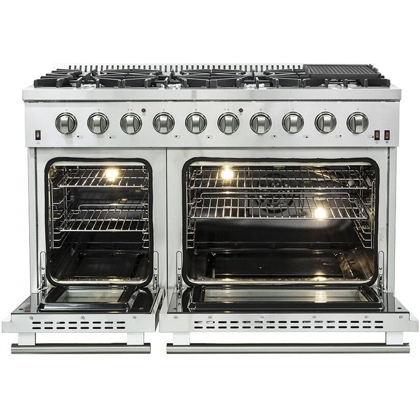 Forno 48 Inch Galiano Gas Range in Stainless Steel 8 Italian Burners, FFSGS6244-48 - ShopHubDepot