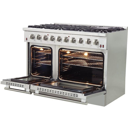 Forno Appliance Package - 48 Inch Gas Range, Dishwasher, 60 Inch Refrigerator, AP-FFSGS6244-48-5