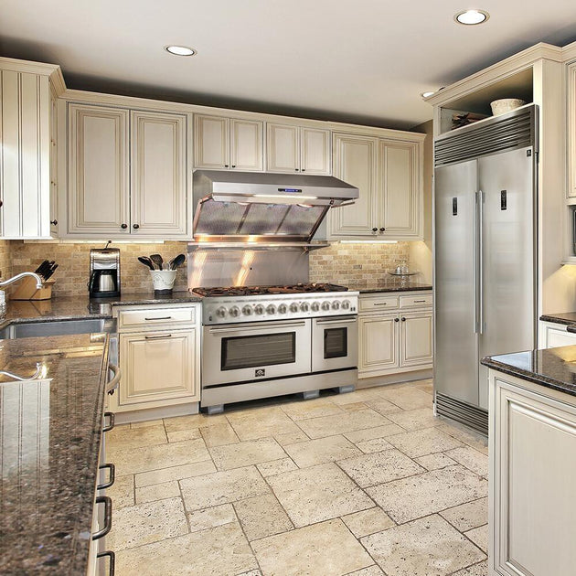 Forno Appliance Package - 48 Inch Gas Range, Wall Mount Range Hood, Refrigerator, Microwave Drawer, Dishwasher, AP-FFSGS6244-48-8 - ShopHubDepot
