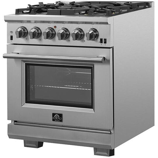 Forno 30″ Pro Series Capriasca Gas Burner / Gas Oven in Stainless Steel 5 Italian Burners, FFSGS6260-30 - ShopHubDepot