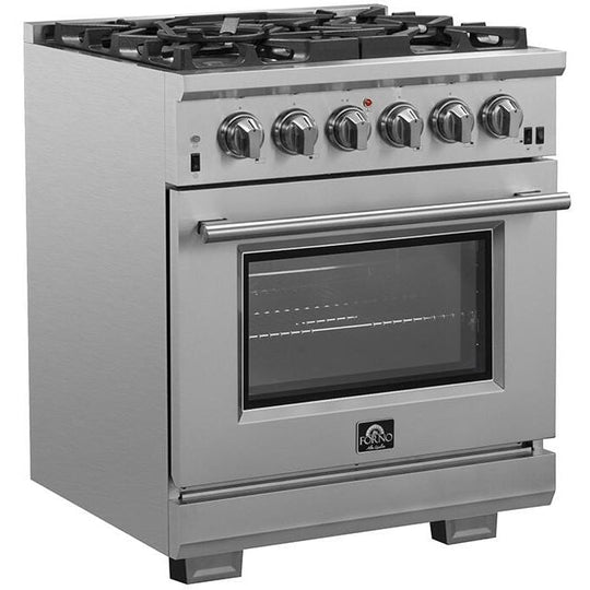 Forno 30″ Pro Series Capriasca Gas Burner / Gas Oven in Stainless Steel 5 Italian Burners, FFSGS6260-30