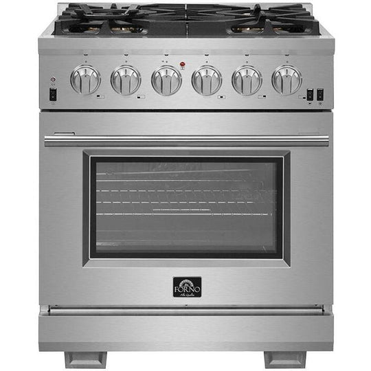 Forno 30″ Pro Series Capriasca Gas Burner / Gas Oven in Stainless Steel 5 Italian Burners, FFSGS6260-30 - ShopHubDepot