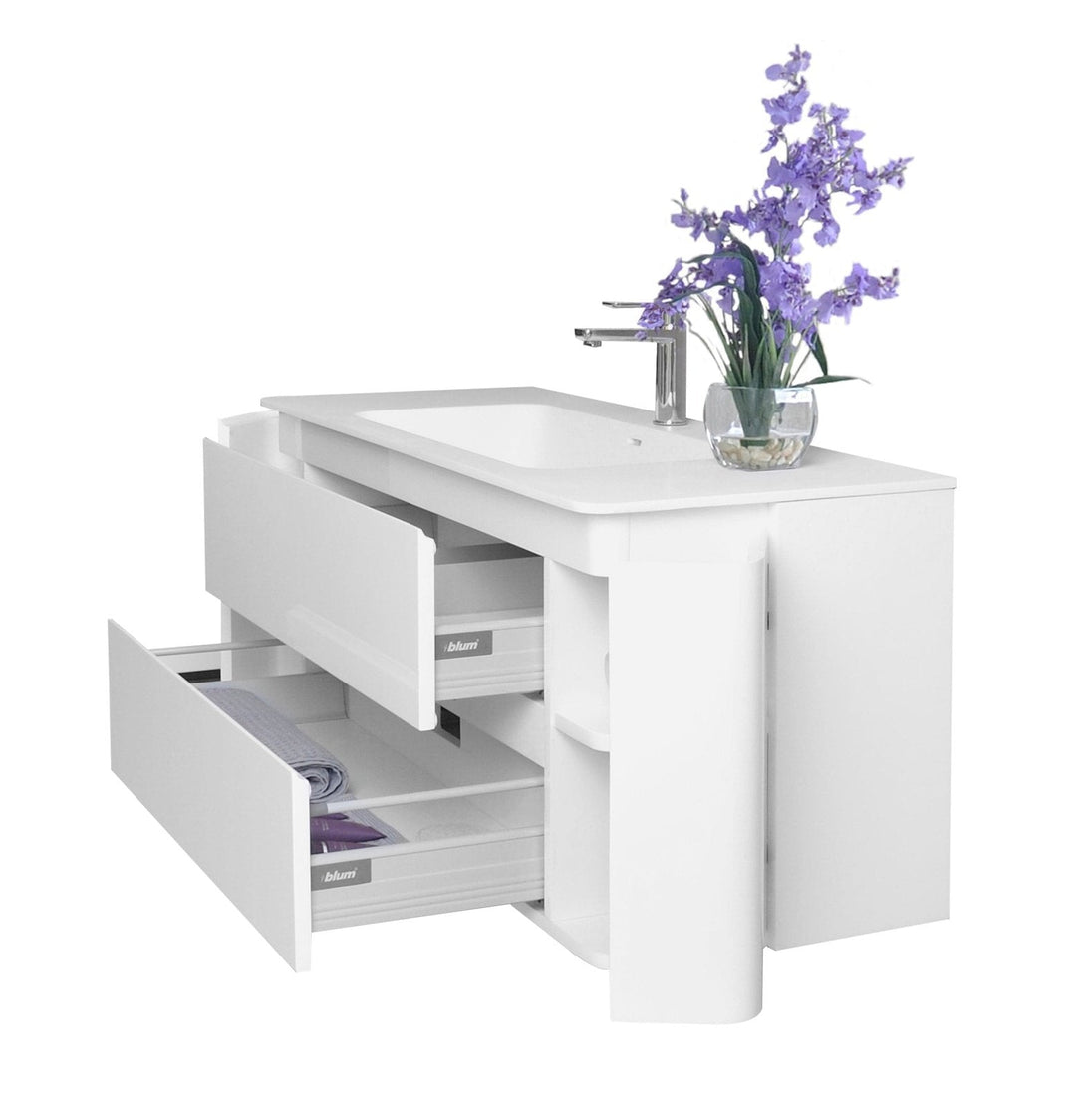 Ancerre Gwyneth Bathroom Vanity with Solid Surface Top Cabinet Set Collection - ShopHubDepot