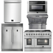 Forno Appliace Package - 48 Inch Gas Range, Wall Mount Range Hood, Refrigerator, Microwave Drawer, Dishwasher, AP-FFSGS6244-48-8