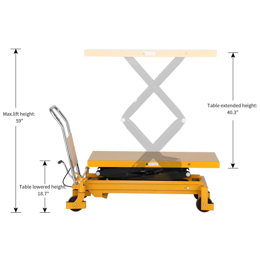 Apollolift Single Scissor Lift Table 1760 lbs. 39.5" lifting height - A-2005 - ShopHubDepot