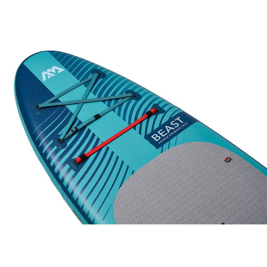 Aqua Marina 10’6″ Beast (Aqua Splash) - Advanced All-around iSUP, 3.2m/15cm, with carbon/fiberglass hybrid PASTEL paddle and coil leash - ShopHubDepot