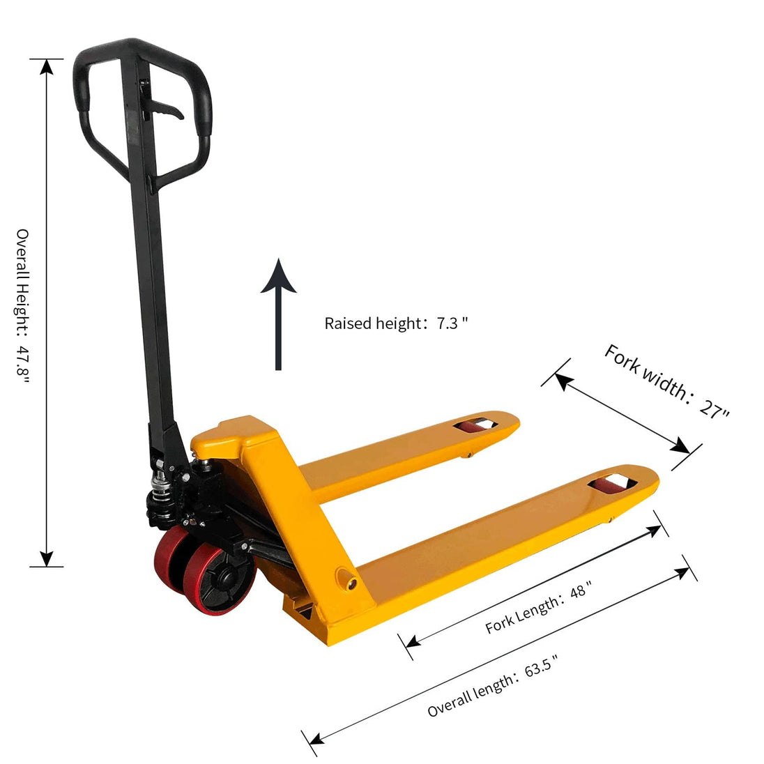 Apollolift High Quality Manual Hydraulic Pallet Jack 6600 lbs 48" x27"Fork A-1031 - ShopHubDepot