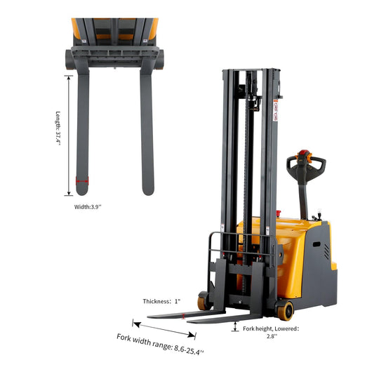 Apollolift Counterbalanced Electric Stacker 1200lbs 118" High - ShopHubDepot