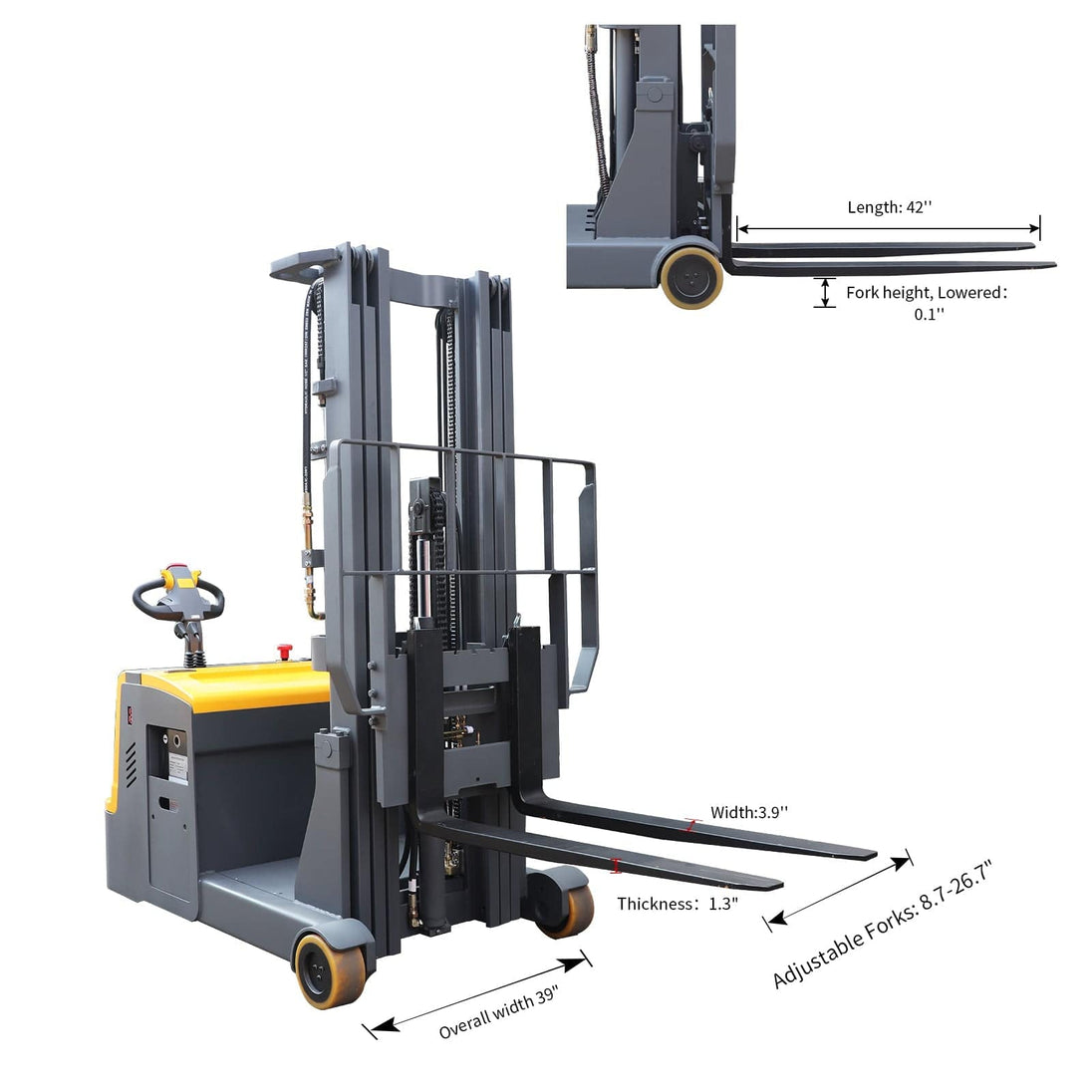 Apollolift Counterbalanced Electric Stacker  3300lbs 177" High - ShopHubDepot