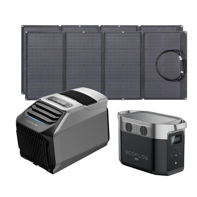 EcoFlow WAVE 2 Portable AC + DELTA Max 2000 + 160W Portable Solar Panel