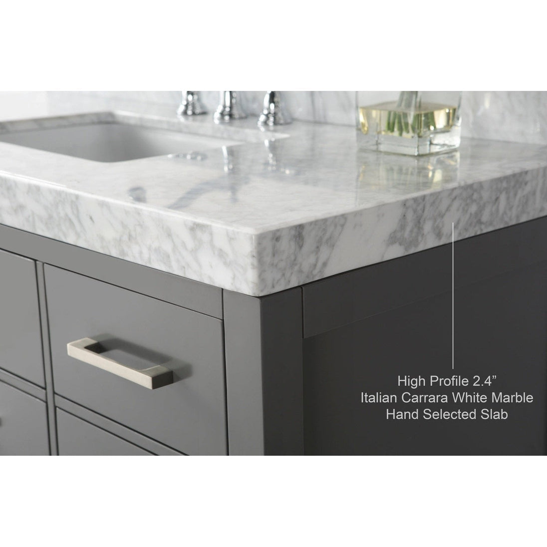 Ancerre Elizabeth Bathroom Vanity with Sink and Carrara White Marble Top Cabinet Set - VTS-ELIZABETH-36-W-CW - ShopHubDepot