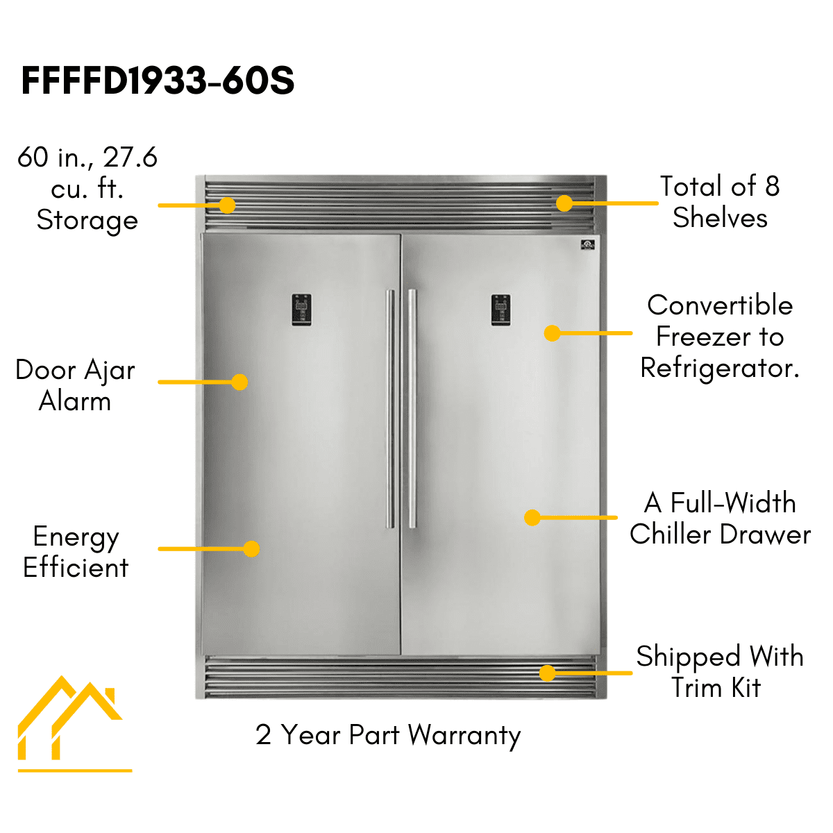 Forno Appliance Package - 48 Inch Dual Fuel Range, Dishwasher, 60 Inch Refrigerator, AP-FFSGS6156-48-5