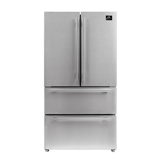 Forno 36 in. 19.3 cu.ft. French Door Refrigerator in Stainless Steel with Grill, FFRBI1820-40SG - ShopHubDepot