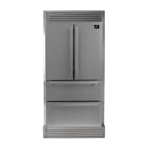 Forno 36 in. 19.3 cu.ft. French Door Refrigerator in Stainless Steel with Grill, FFRBI1820-40SG