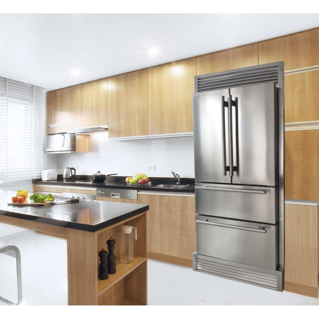 Forno 36 in. 19.3 cu.ft. French Door Refrigerator in Stainless Steel with Grill, FFRBI1820-40SG - ShopHubDepot