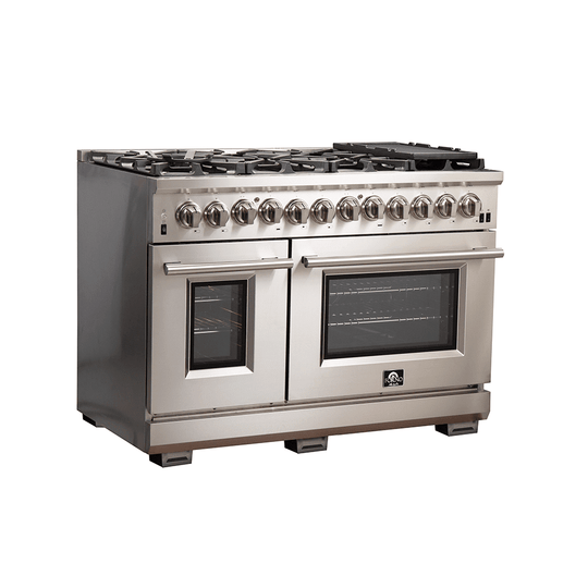 Forno 48″ Pro Series Capriasca Gas Burner / Electric Oven in Stainless Steel 8 Italian Burners, FFSGS6187-48