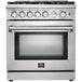 Forno 30″ Lseo Gas Burner / Gas Oven in Stainless Steel 5 Italian Burners, FFSGS6275-30